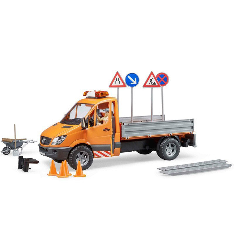 bruder Mercedes Benz Sprinter Φορτηγάκι Δημοτικών Εργασιών Με Εργάτη BR002537