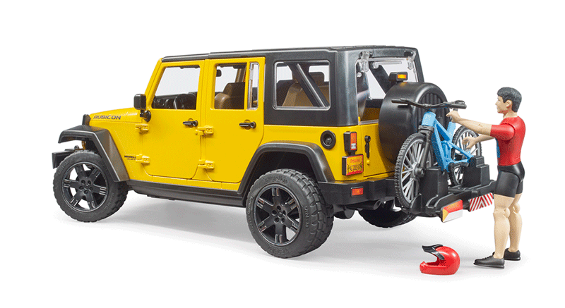 Bruder Jeep Wrangler Rubicon με Ποδήλατο και Αναβάτη BR002543