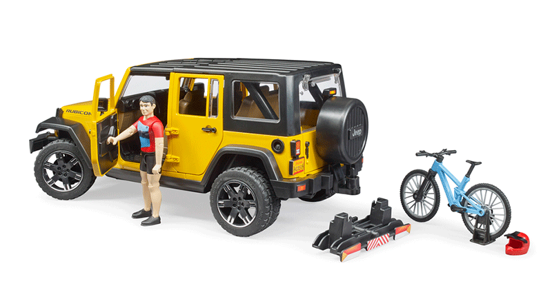Bruder Jeep Wrangler Rubicon με Ποδήλατο και Αναβάτη BR002543