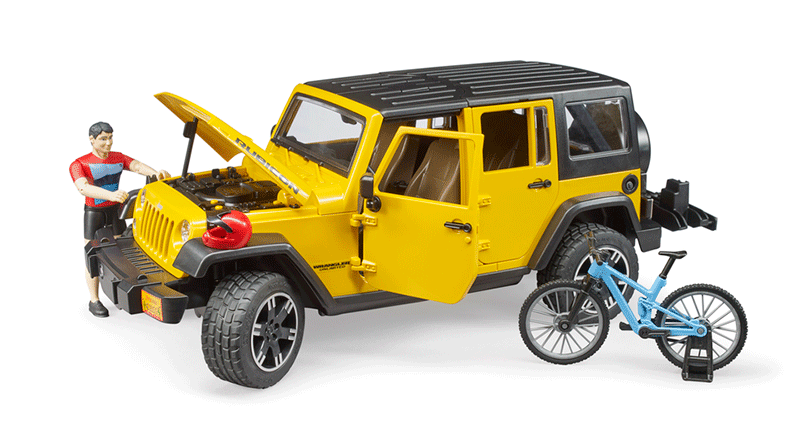 Bruder Jeep Wrangler Rubicon με Ποδήλατο και Αναβάτη BR002543