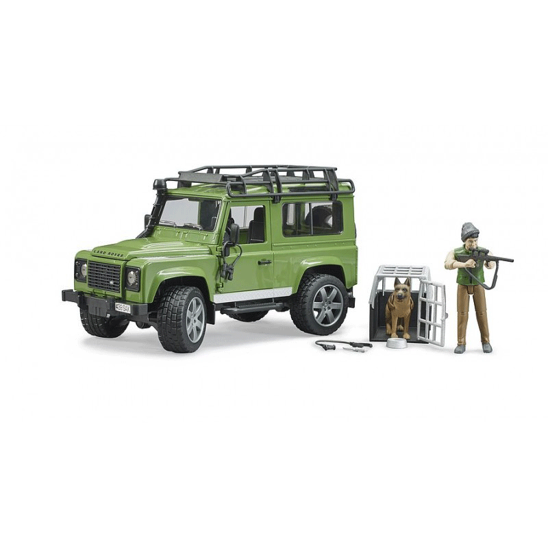 Bruder Τζίπ Land Rover Με Κυνηγό, Σκύλο Και Εξοπλισμό BR002587