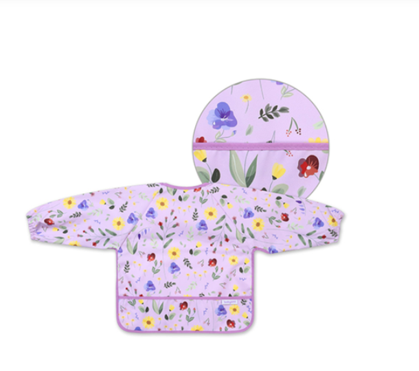 BabyOno: Αδιάβροχη σαλιάρα με μακρύ μανίκι 6m+ Garden BN1476/01
