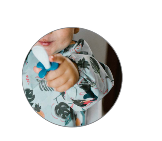 BabyOno Αδιάβροχη σαλιάρα με μακρύ μανίκι 6m+ - Toucans BN1476/02