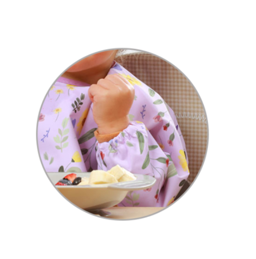 BabyOno: Αδιάβροχη σαλιάρα με μακρύ μανίκι 6m+ Garden BN1476/01