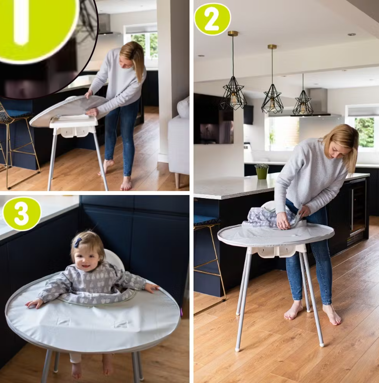 Tidy Tot Σετ Σαλιάρας - Δίσκου Dove Grey Bib &amp; Tray Kit SKU104