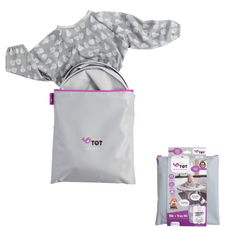 Tidy Tot Σετ Σαλιάρας - Δίσκου Dove Grey Bib &amp; Tray Kit SKU104