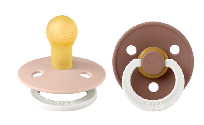 Bibs σετ πιπίλες 2τμχ – latex – blush/woodchuck glow – στρόγγυλη No1 110454