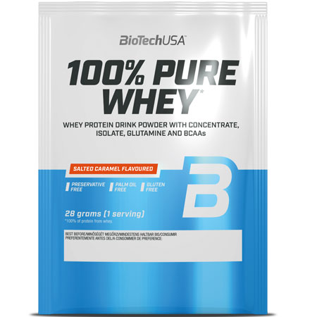 BioTechUSA 100% Pure Whey (28gr) – Premium Πρωτεΐνη Ορού Γάλακτος Salted Caramel