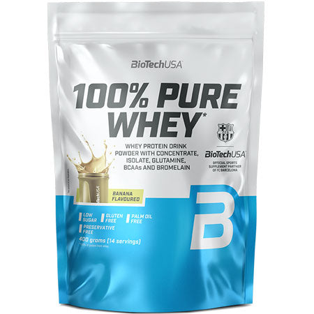 BioTechUSA 100% Pure Whey (400g) – Premium Πρωτεΐνη Ορού Γάλακτος Banana