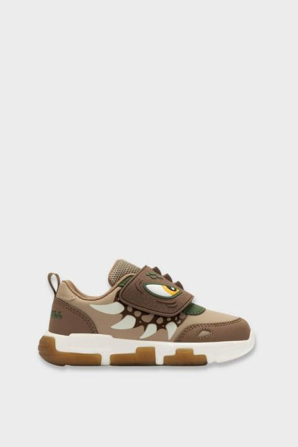 Bull Boys BABY-REX Παιδικά Sneakers Δεινόσαυρος με Φωτάκια καφέ