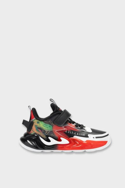 Bull Boys T-REX Παιδικά Sneakers Δεινόσαυρος με Φωτάκια Μαύρο/Κόκκινο