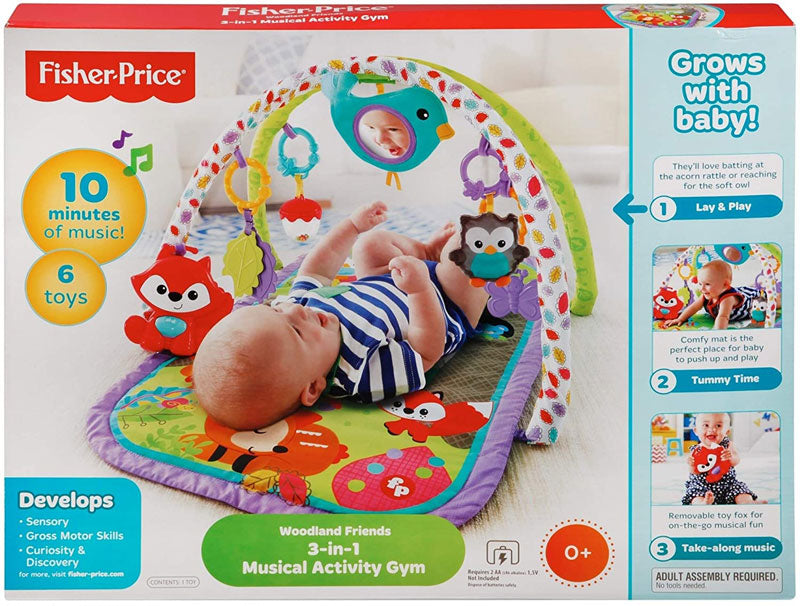 Fisher-Price Fisher Price Παπλωμα-Γυμναστηριο 3 Σε 1 Ζωάκια Του Δάσους CDN47