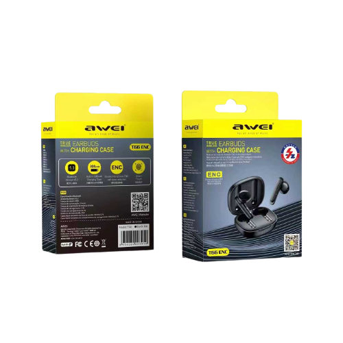 Ασύρματα ακουστικά Bluetooth με θήκη φόρτισης - T66 - Awei - 003919
