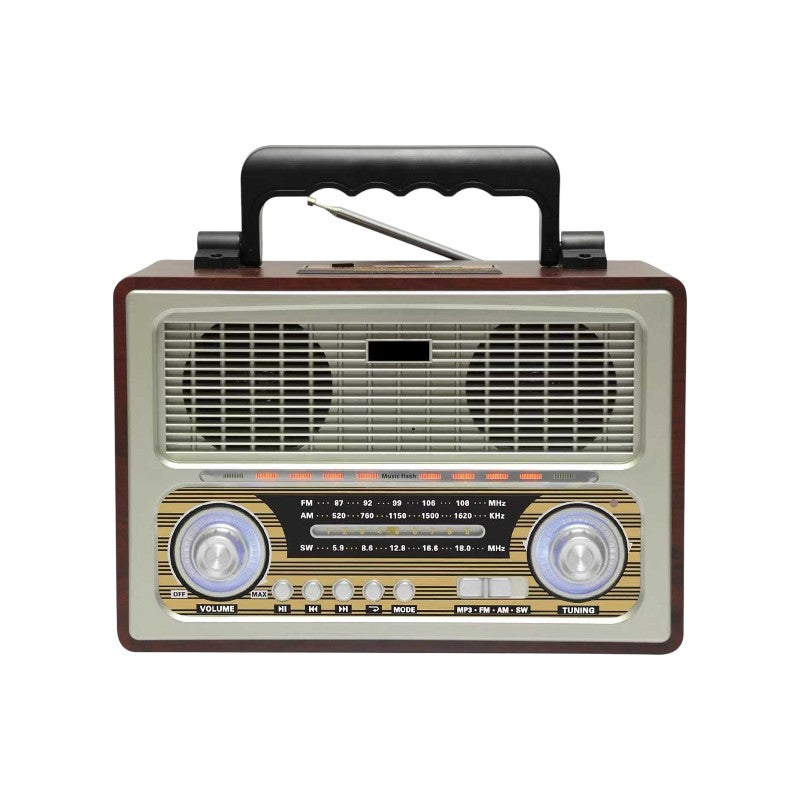 Επαναφορτιζόμενο ραδιόφωνο Retro - M1800BT - 654381 - Silver