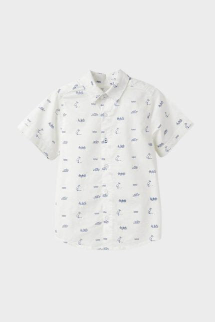 Ζippy Kids πουκάμισο κοντομάνικο λευκό