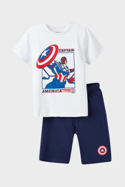 Ζippy Kids σετ CAPTAIN AMERICA λευκό