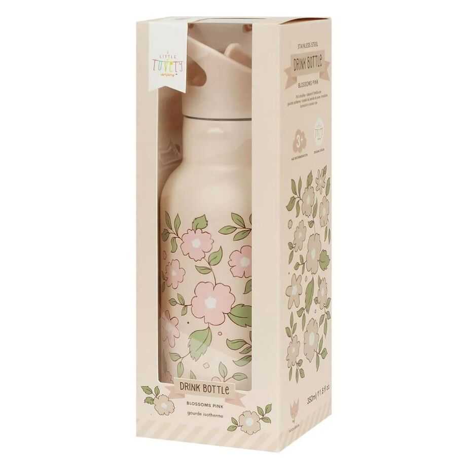 A Little Lovely Company Μπουκάλι θερμός με διπλό τοίχωμα από ανοξείδωτο ατσάλι 350ml Blossoms Pink