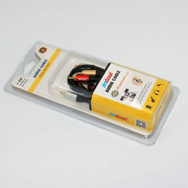 ΚΑΛΩΔΙΟ ΗΧΟΥ ΣΤΕΡΕΟ 1.8m 3RCA ΣΕ 3RCA ANDOWL QY-AV01