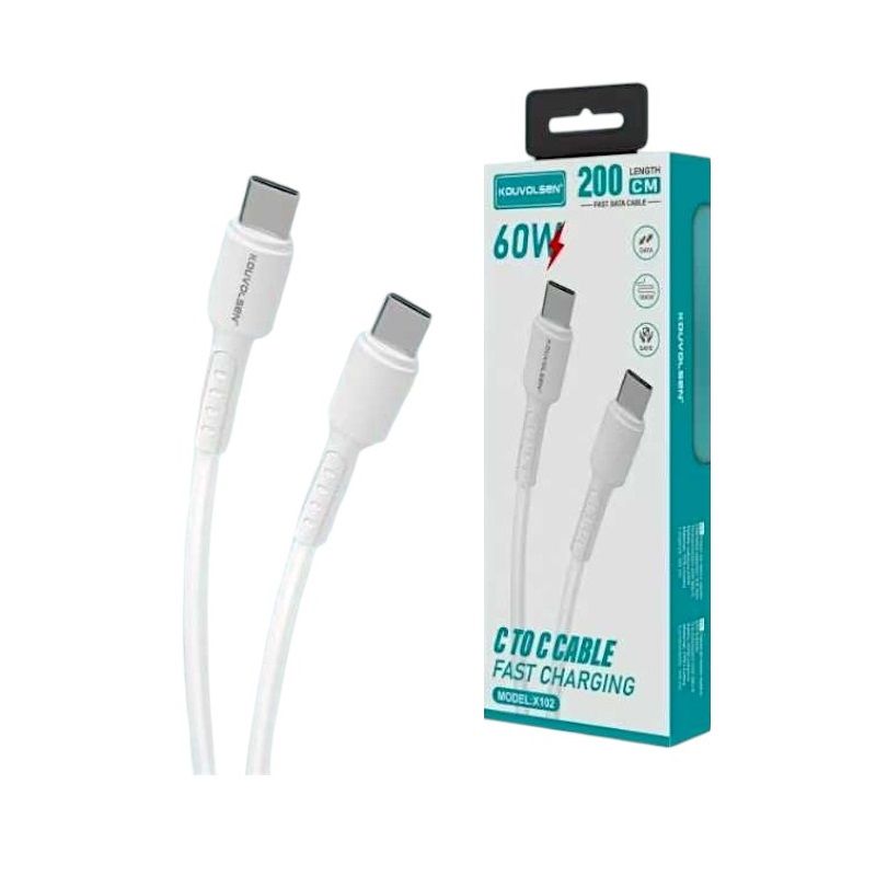 Καλώδιο φόρτισης & data - USB Type-C σε Type-C - Fast Charge - X102 - 2m - 60W - 632409