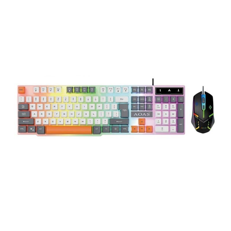 Σετ ενσύρματο πληκτρολόγιο & ποντίκι Gaming - A1020 - 655560 - White