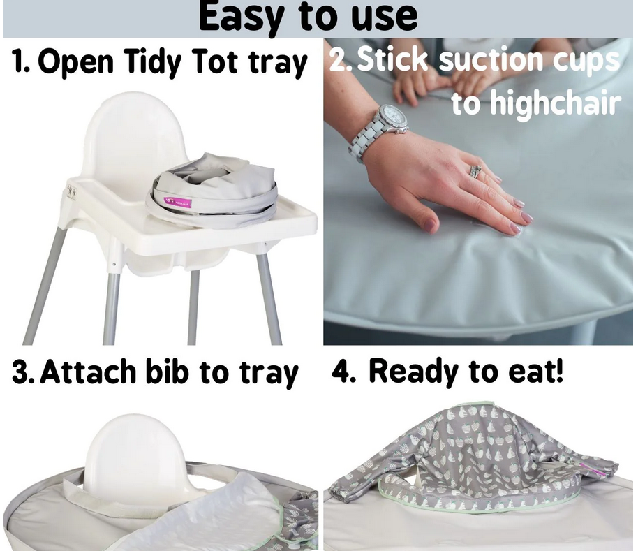 Tidy Tot Σετ Σαλιάρας - Δίσκου Sage Sand Bib &amp; Tray Kit BTK23SD