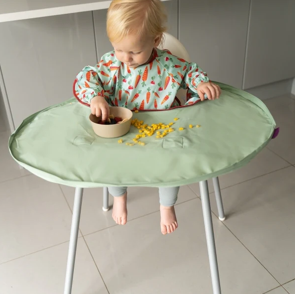 Tidy Tot Σετ Σαλιάρας - Δίσκου Sage Green Bib &amp; Tray Kit BTK21SG