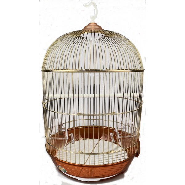 Στρόγγυλο Κλουβί Πτηνών Χρυσό 33x56cm