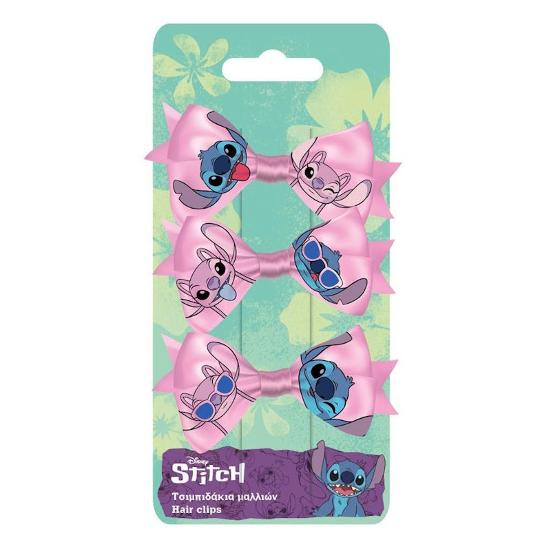 Stitch Τσιμπιδάκια Μαλλιών Σετ 3Τεμ