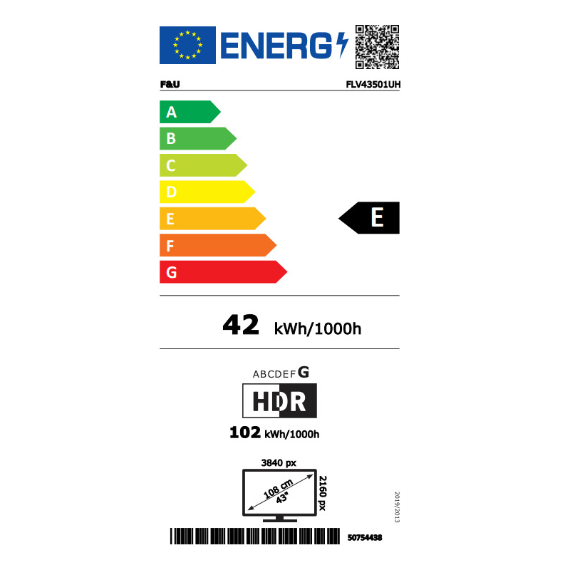 ΤΗΛΕΟΡΑΣΗ F&U 43" SMART LED HD FLV43501UH (VIDAA)