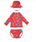 Zoocchini σετ UV Μαγιώ Πάνα Bucket Καπέλο Μπλούζα Sherman the Shark ZOO16017