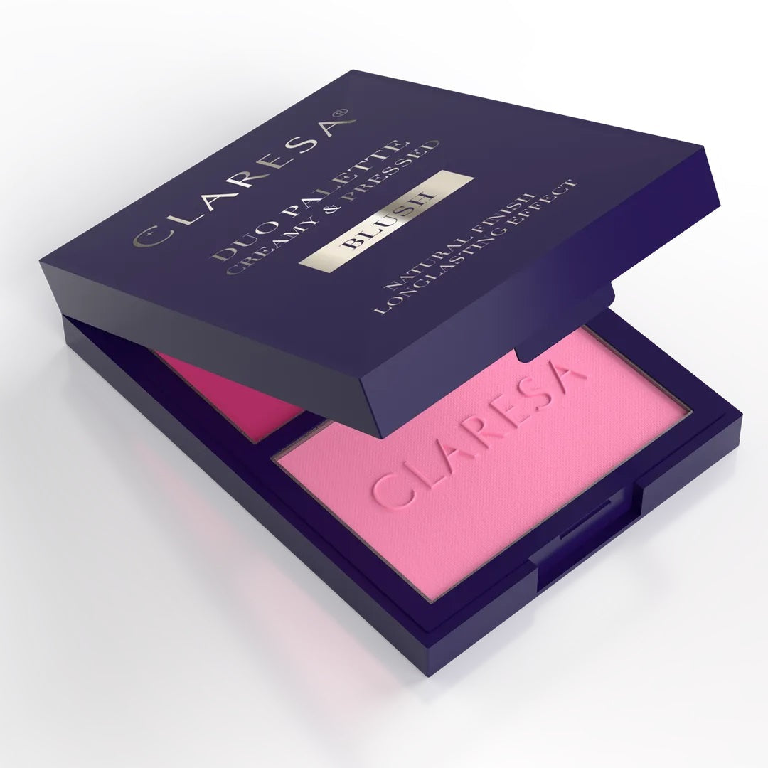 CLARESA | Duo Palette Creamy & Pressed Blush 01 Awesome Blossom (8.5g) | Long-Lasting Cheek Color | CDPCPBL01