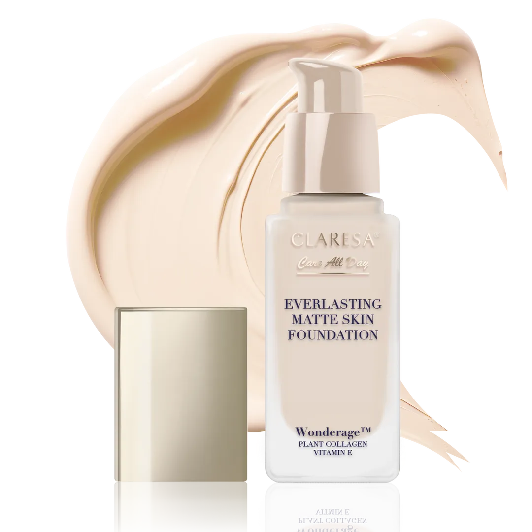 CLARESA | Care All Day Everlasting Matte Skin Foundation 01 Porcelain (32ml) | 24H Full Coverage & Care | CEVMSF01