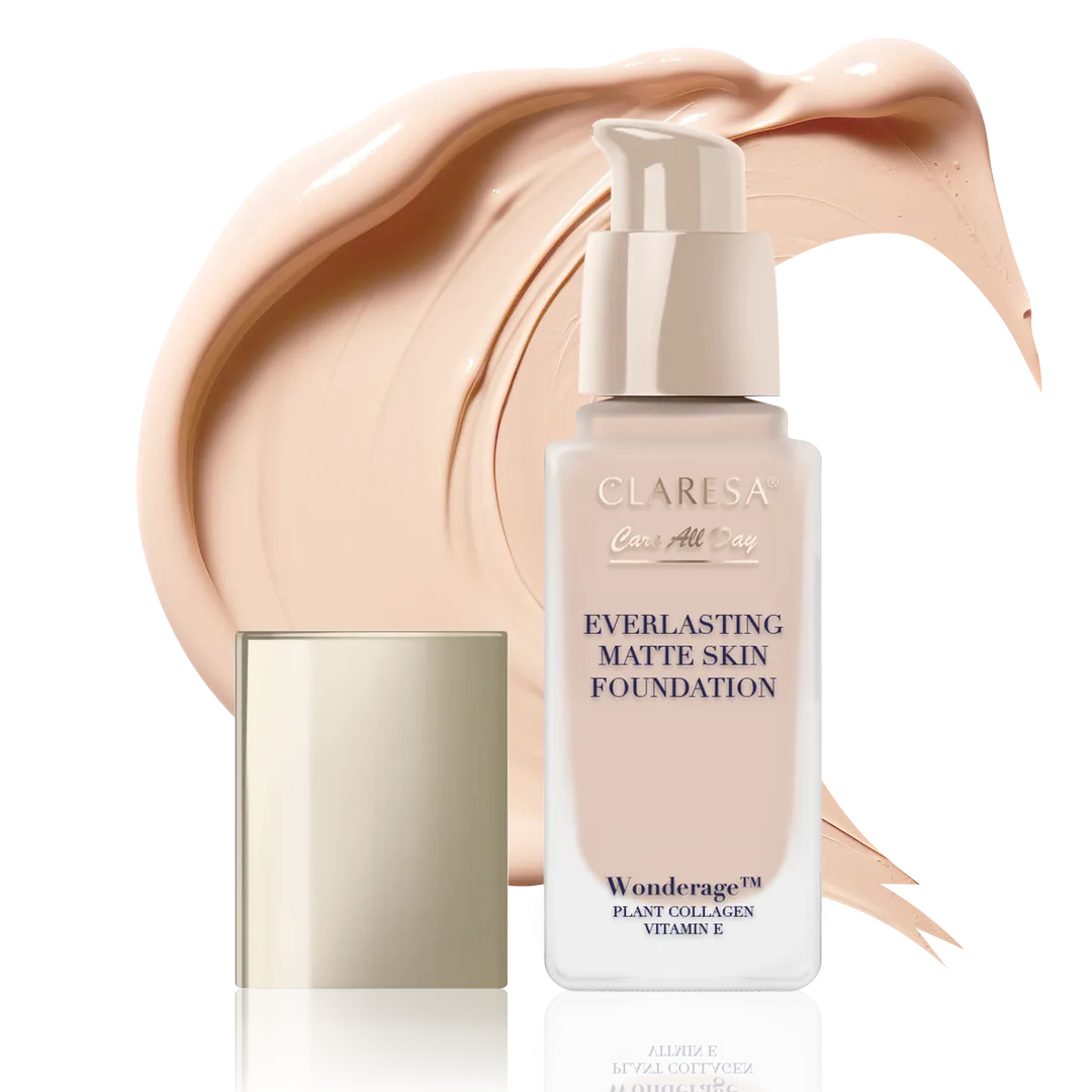 CLARESA | Care All Day Everlasting Matte Skin Foundation 04 Natural (32ml) | 24H Full Coverage & Care | CEVMSF04