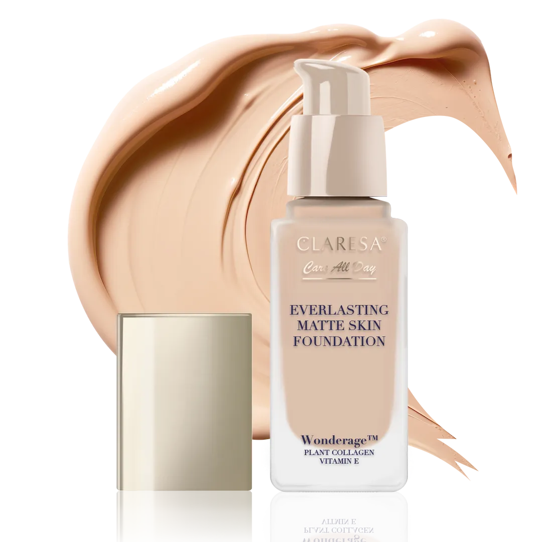 CLARESA | Care All Day Everlasting Matte Skin Foundation 05 Sand (32ml) | 24H Full Coverage & Care | CEVMSF05