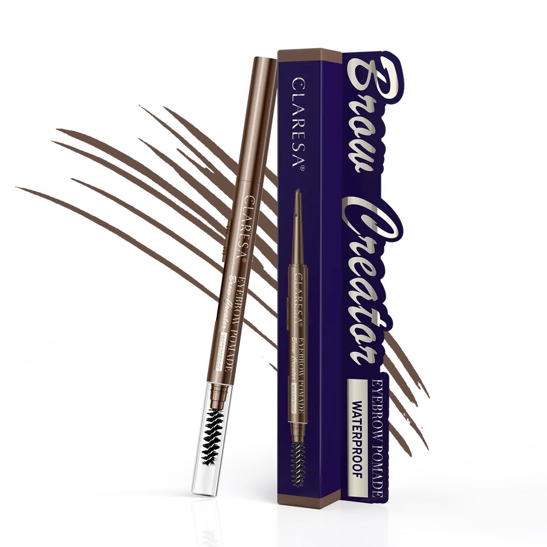 CLARESA | Eyebrow Pomade Pencil 02 Medium Brown | Waterproof Brow Definer & Shaper | CEBPP02