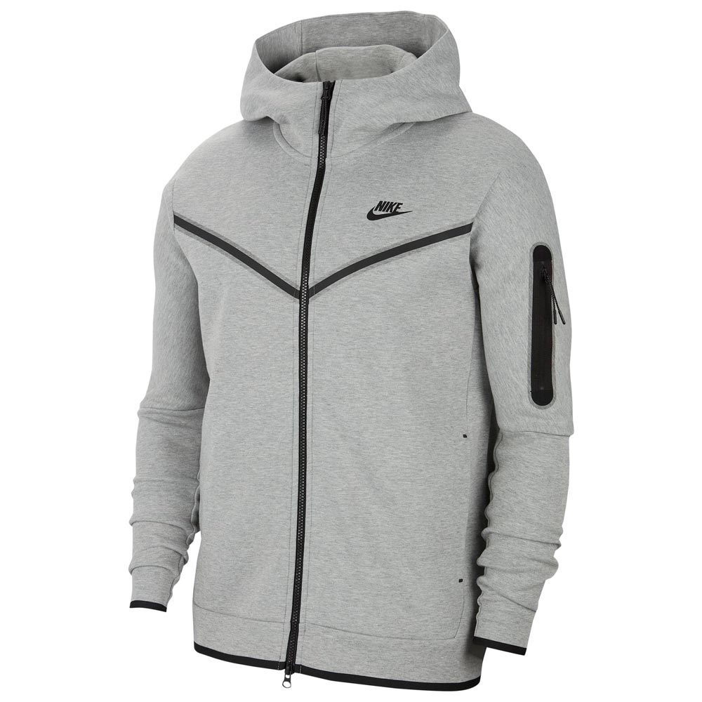 Nike Tech Fleece Ανδρική Φούτερ Ζακέτα με Κουκούλα και Τσέπες Heather Grey