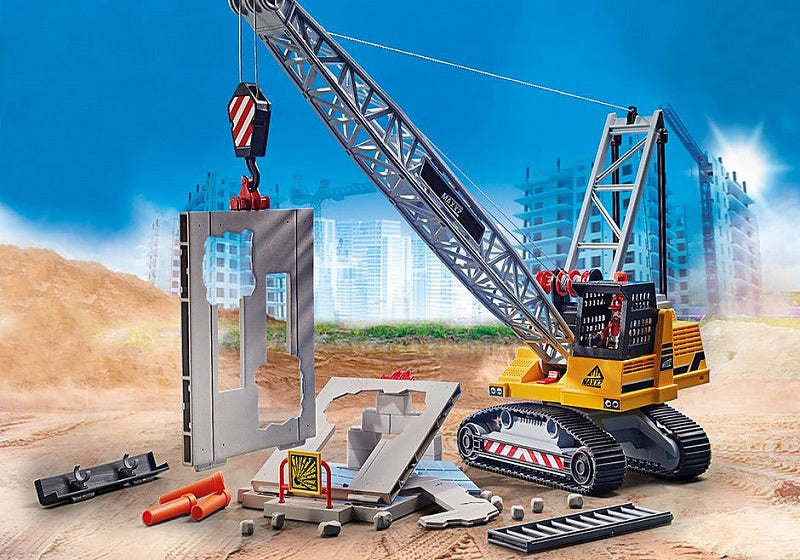 Playmobil Γερανός Κατεδάφισης Με Ερπύστριες Και Δομικά Στοιχεία 70442
