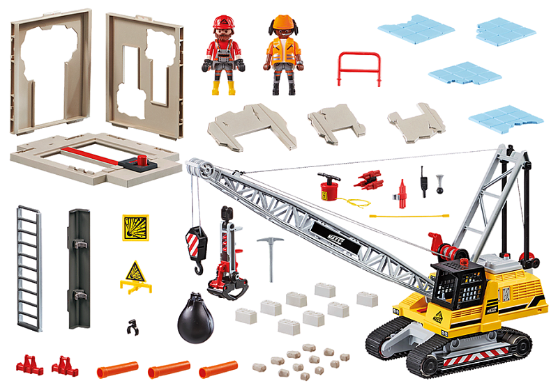 Playmobil Γερανός Κατεδάφισης Με Ερπύστριες Και Δομικά Στοιχεία 70442