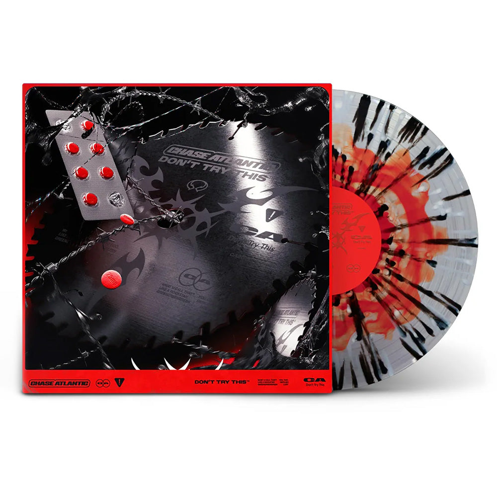 Don't Try This (Red & Orange in Clear w/ Black & White Splatter Vinyl)