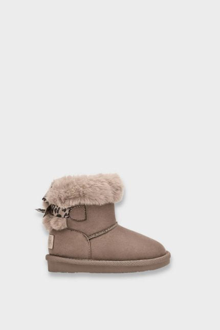 Conguitos Australian Μποτάκια Taupe με Leopard Φιόγκο