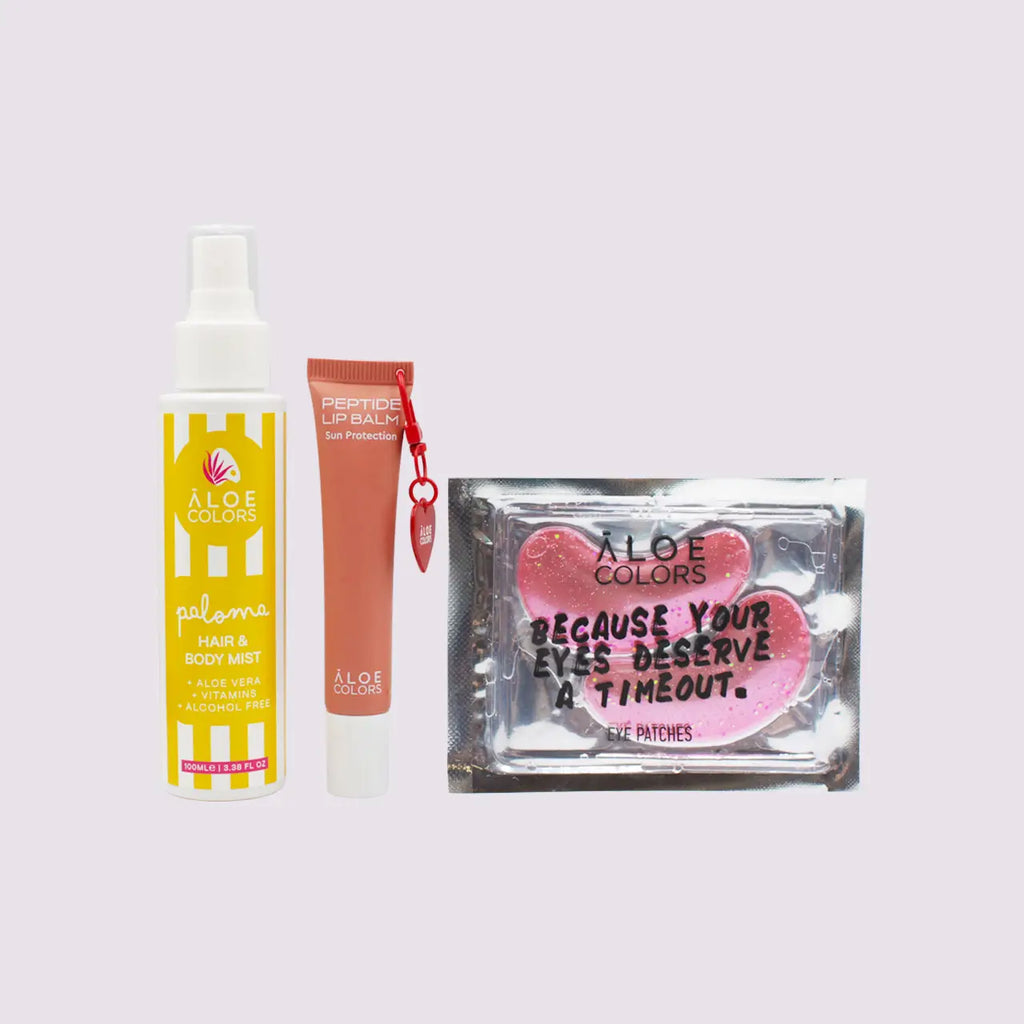 Cosmetic Bag Paloma Body Mist + Lip Balm + Eye Patches + Τσάντα Δίχτυ | Aloe+ Colors