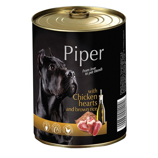 Piper Adult Chicken Hearts & Brown Rice (Κονσέρβα Σκύλου Καρδιές Κοτόπουλου & Καστανό Ρύζι) 400gr