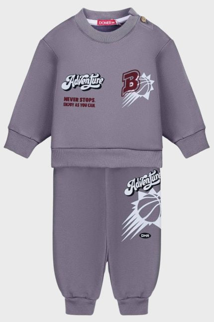 DOMER Βρεφικό Σετ Φούτερ Adventure Γκρι
