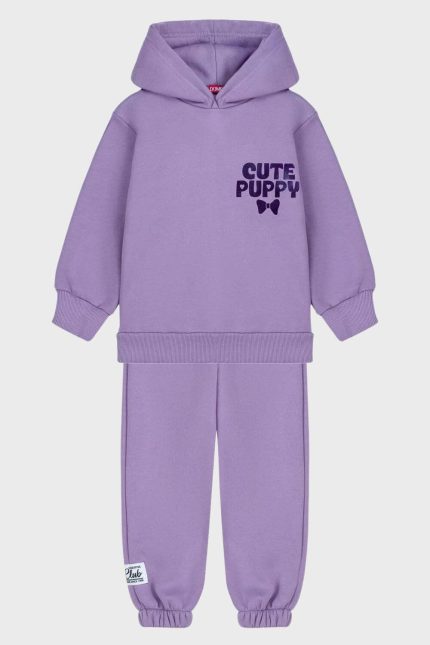 DOMER Παιδικό Σετ Φόρμας “Cute Puppy” λιλά