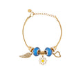 Βραχιόλι χρυσό με μπλε και charms