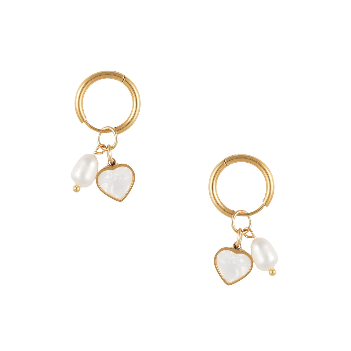 Κρικάκια χρυσά με charms