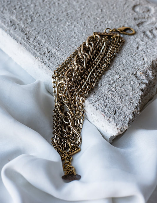 βραχιόλι πολλαπλών σειρών "ebbing away" (gold antique)