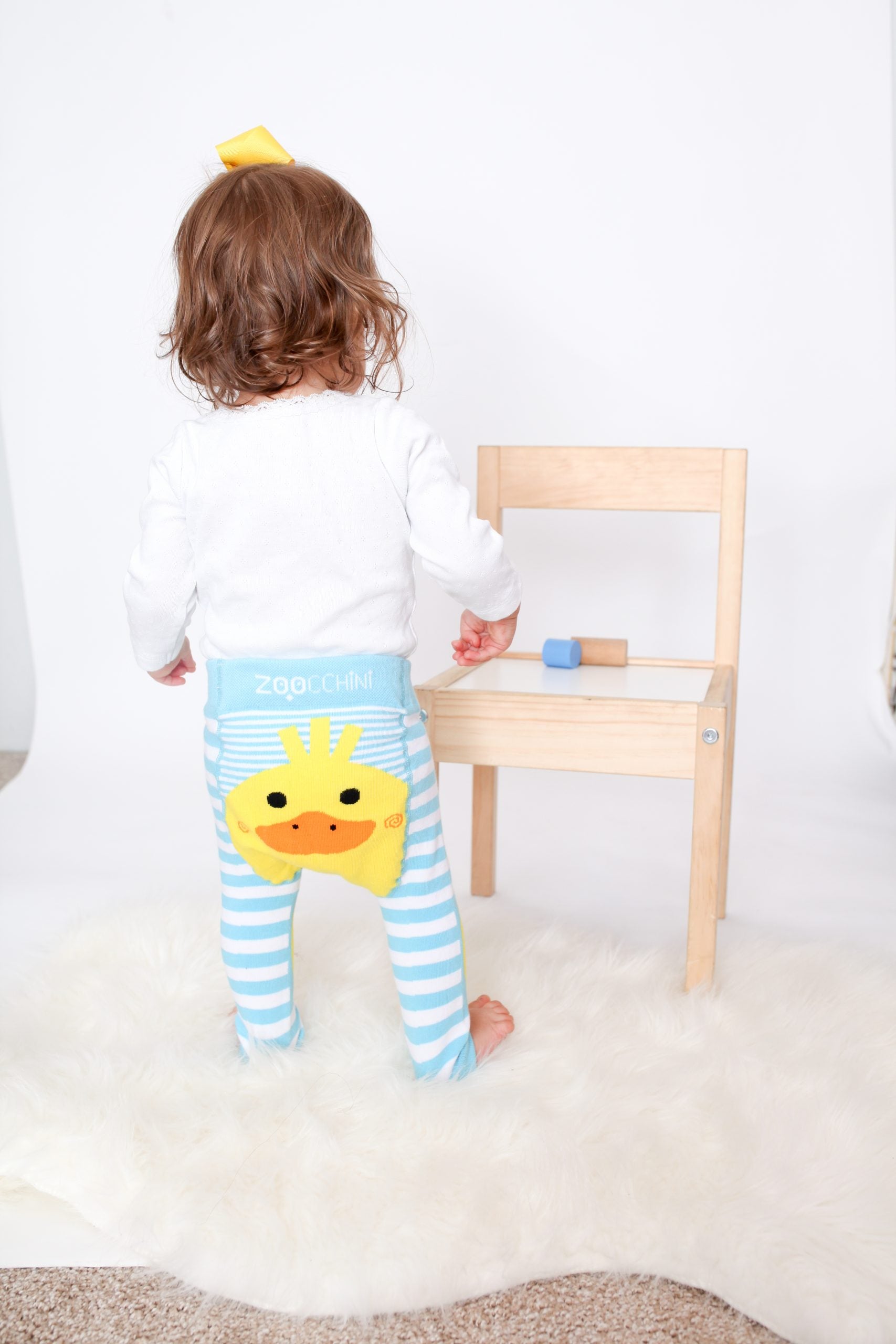 Zoocchini  Σετ Ρούχων για Μπουσούλισμα Grip+Easy Crawler Pants &amp; Socks Set "Παπάκι" ZOO12503