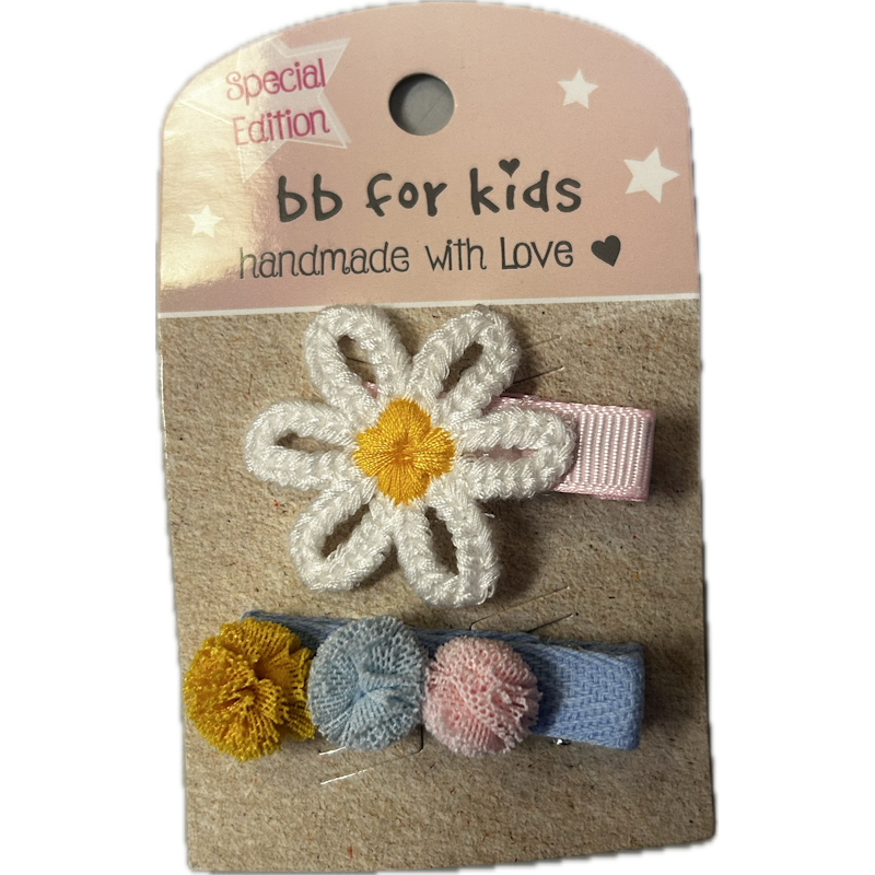 bb Klostermann Παιδικά Κοκαλάκια Handmade clips (Λουλούδι & Pompom)