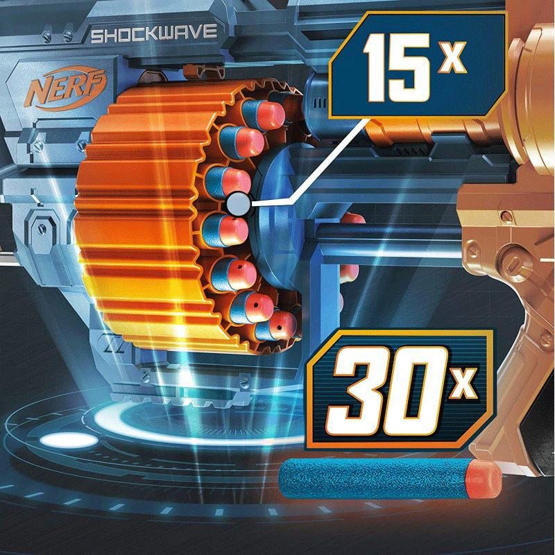 Hasbro Nerf Elite 2.0 Commander Rd-6 Blaster, 12 Official Nerf Darts E9485